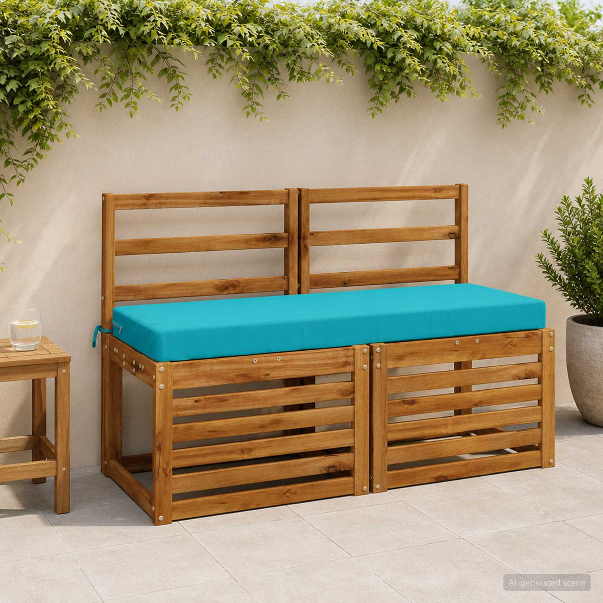 Jastučići za klupe SOEST 2 kom. 100% poliester Tirkizna