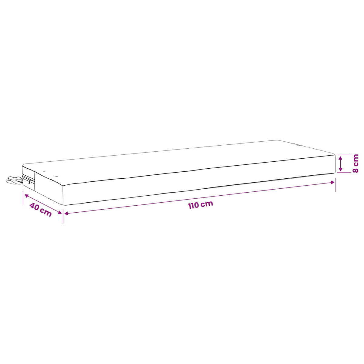 Jastučić za klupu SOEST 100% poliester Tirkizna 110 x 40 x 8 cm