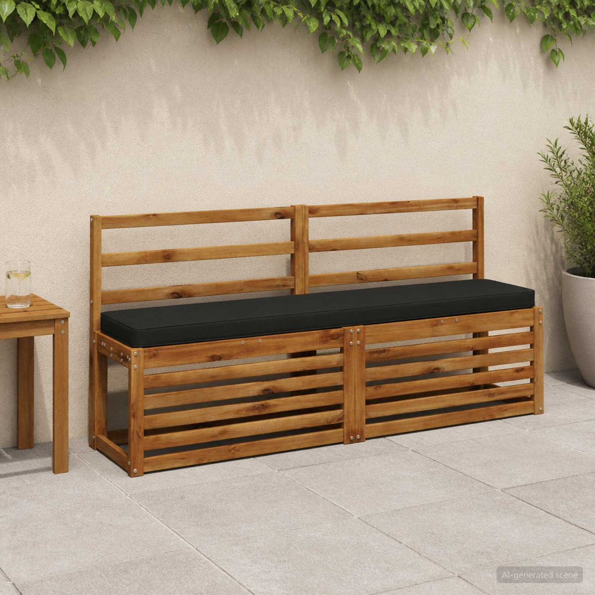 Jastučići za klupe - 2 dijela VUGHT 2 pcs 100% poliester Crna