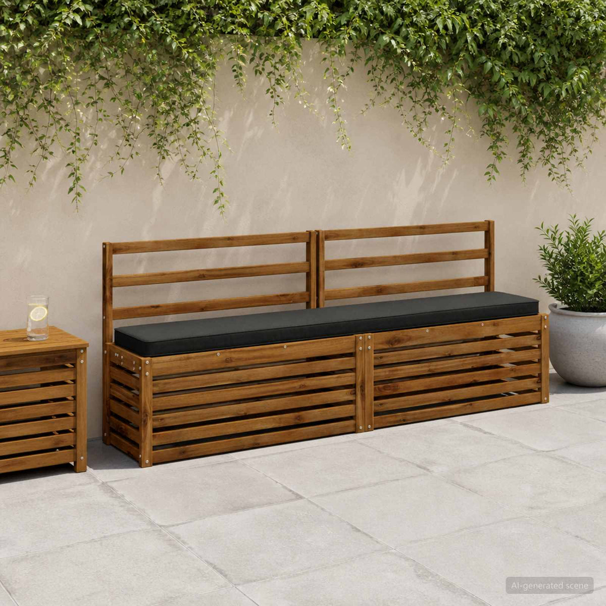 Jastučići za klupe - 2 dijela VUGHT 2 pcs 100% poliester Crna