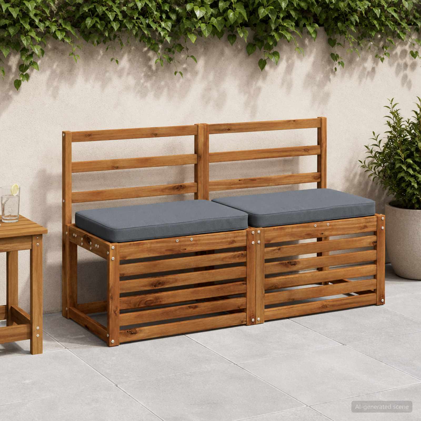 Jastučići za klupe - 2 dijela VUGHT 2 pcs 100% poliester Plava