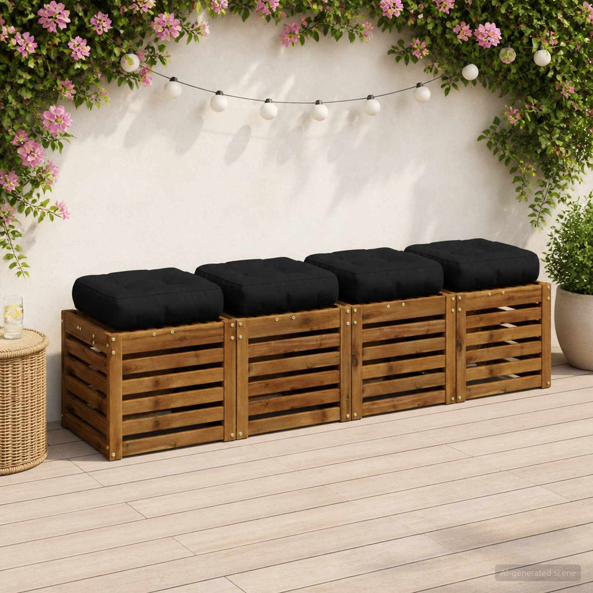 Jastučići za sjedalo od 4 dijela VIANEN 4 pcs 100% poliester