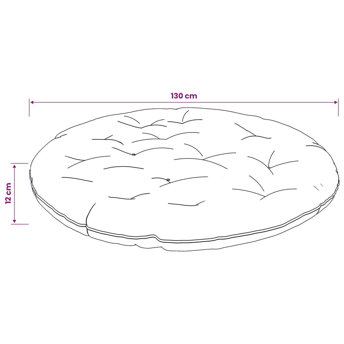 Papasan jastučić VIANEN 100% poliester Crvena Ø 130 x 12 cm