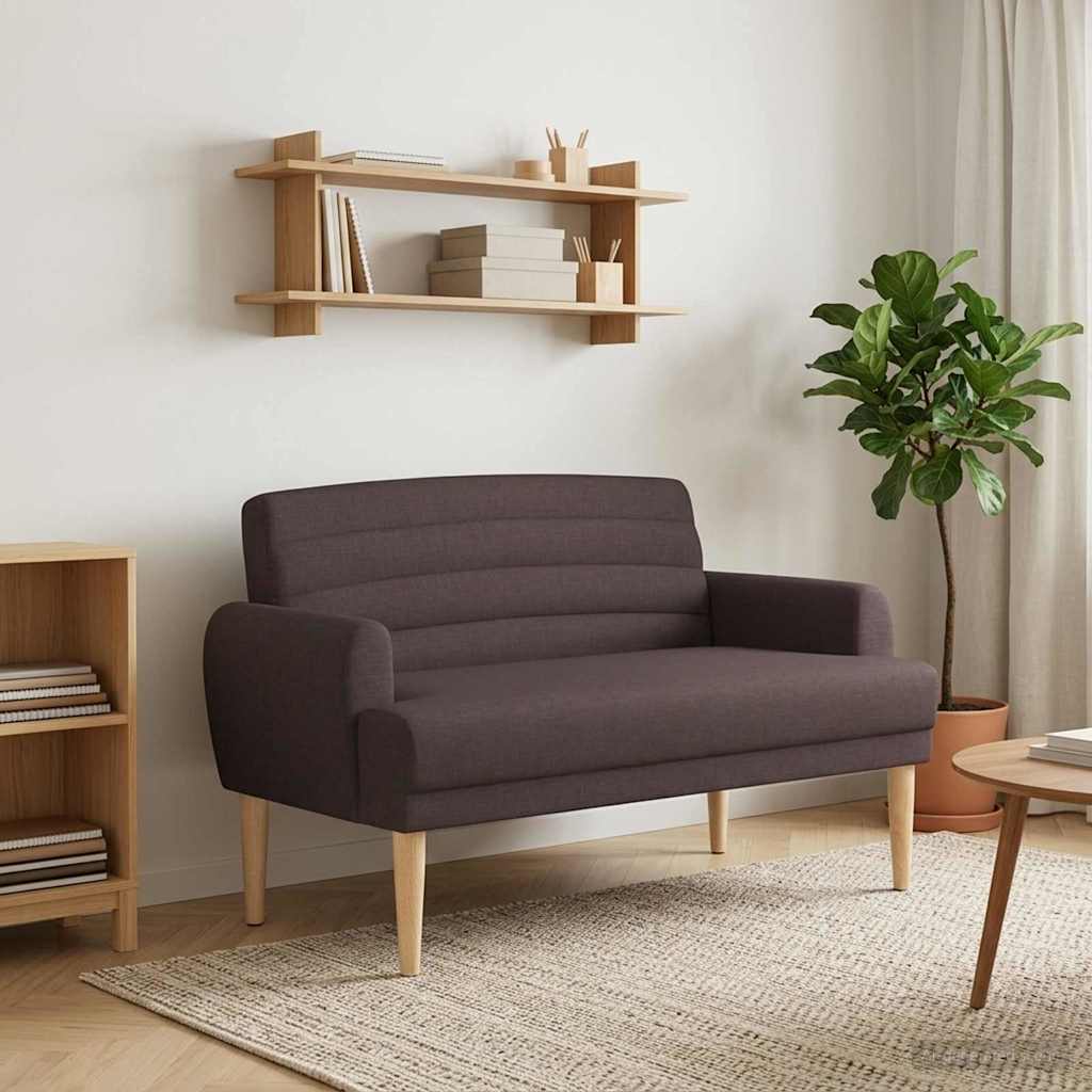 Ljubavni kauč s gumbima Tamno smeđa 116 x 67 x 80 cm Tkanina