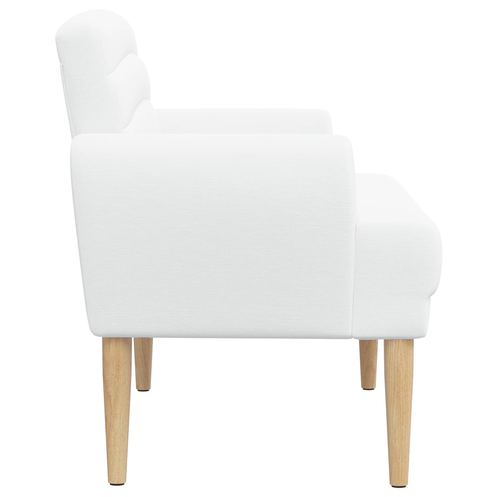 Ljubavni kauč s gumbima Bijela 116 x 67 x 80 cm Tkanina