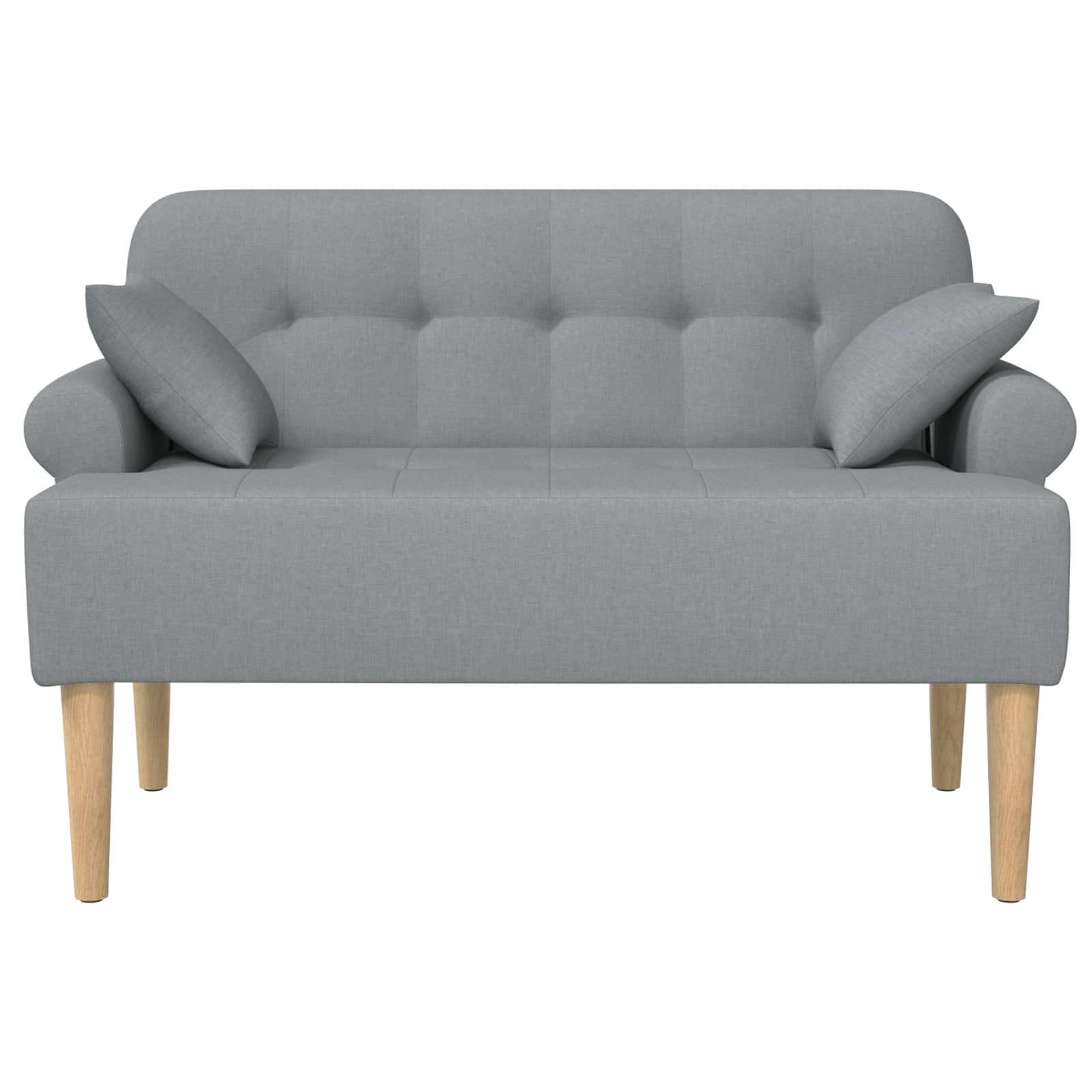 Ljubavni kauč s gumbima Svjetlosiva 120 x 65 x 79 cm Tkanina