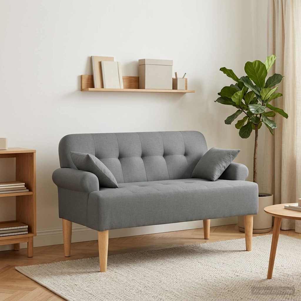 Ljubavni kauč s gumbima Tamnosiva 120 x 65 x 79 cm Tkanina