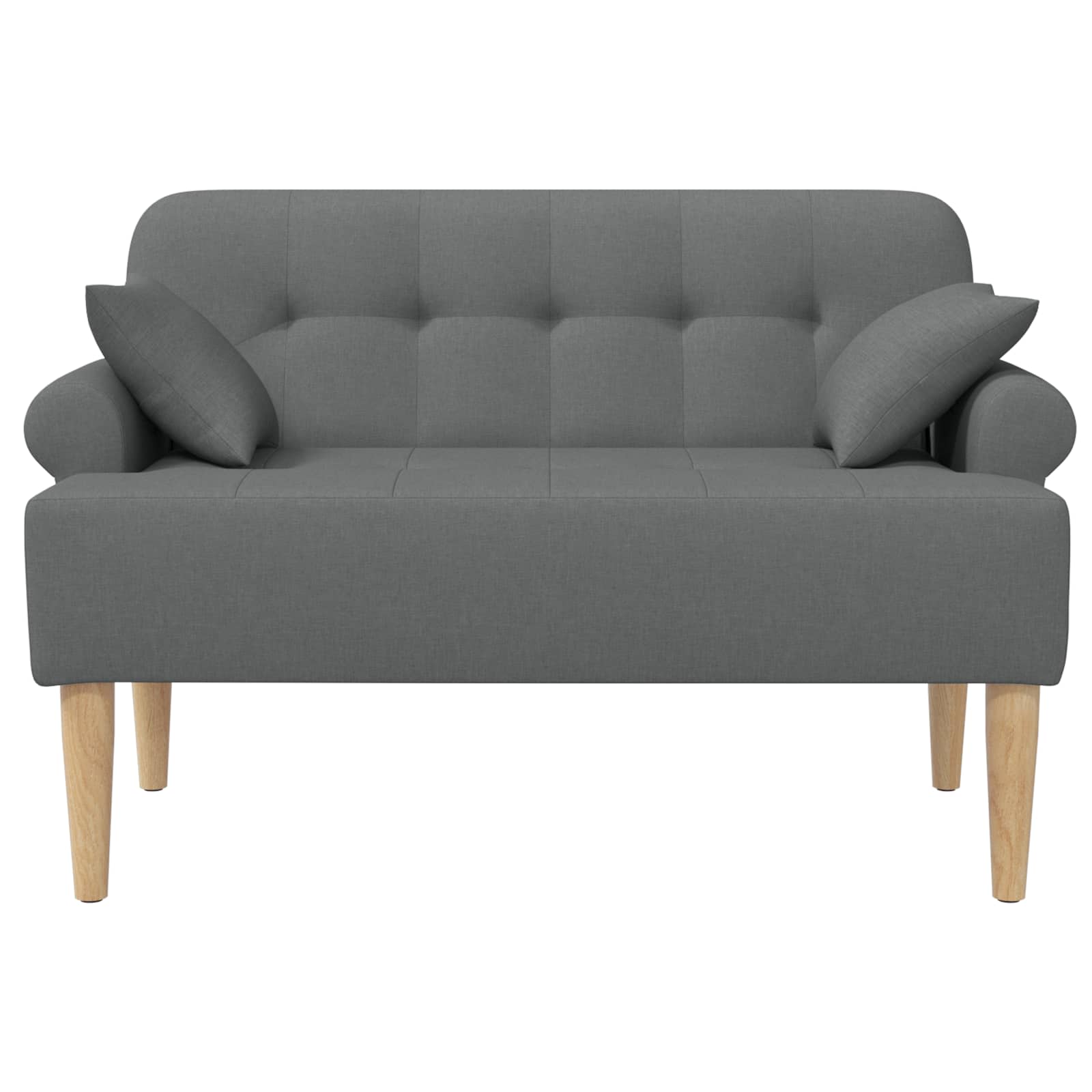 Ljubavni kauč s gumbima Tamnosiva 120 x 65 x 79 cm Tkanina
