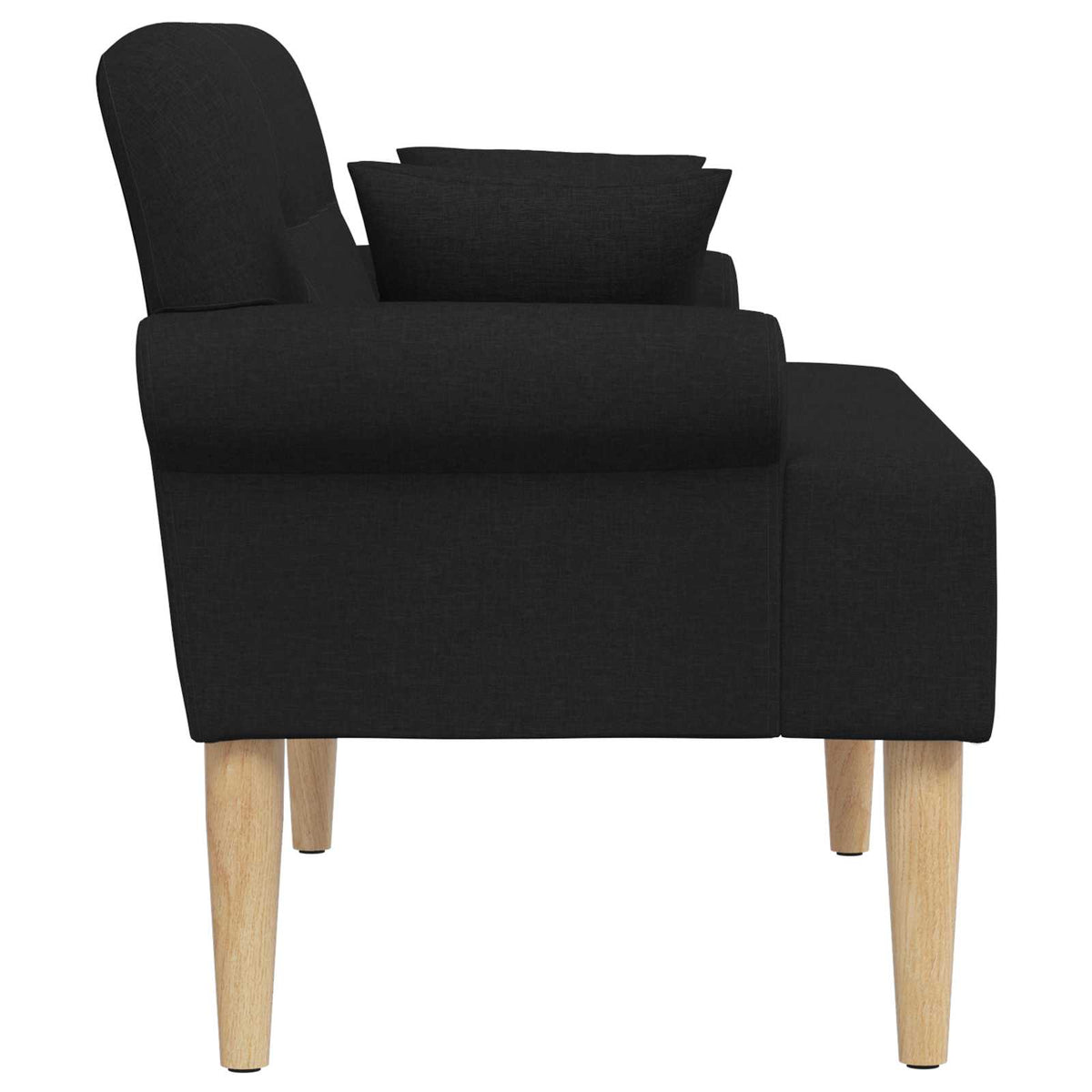Ljubavni kauč s gumbima Crna 120 x 65 x 79 cm Tkanina