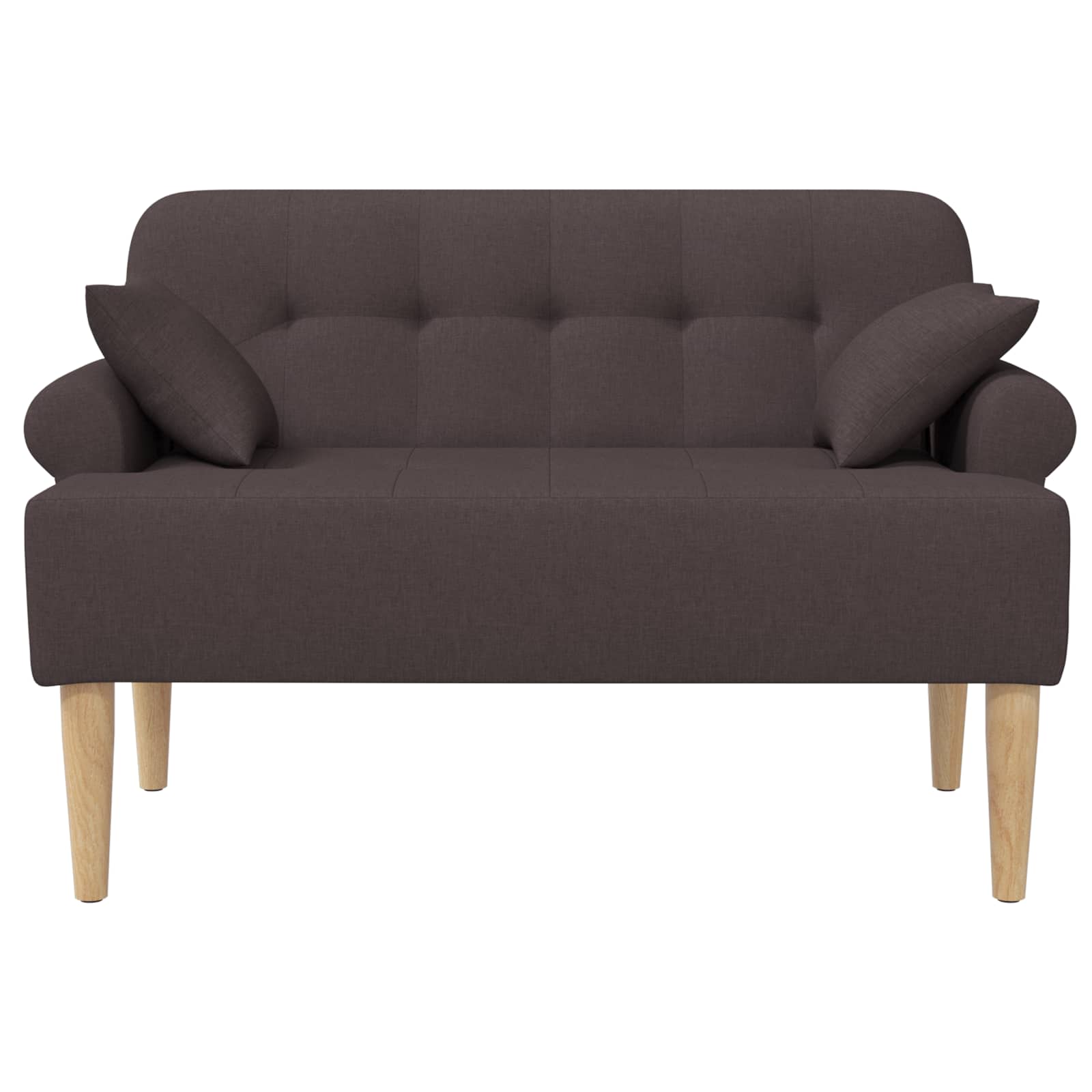 Ljubavni kauč s gumbima Tamno smeđa 120 x 65 x 79 cm Tkanina