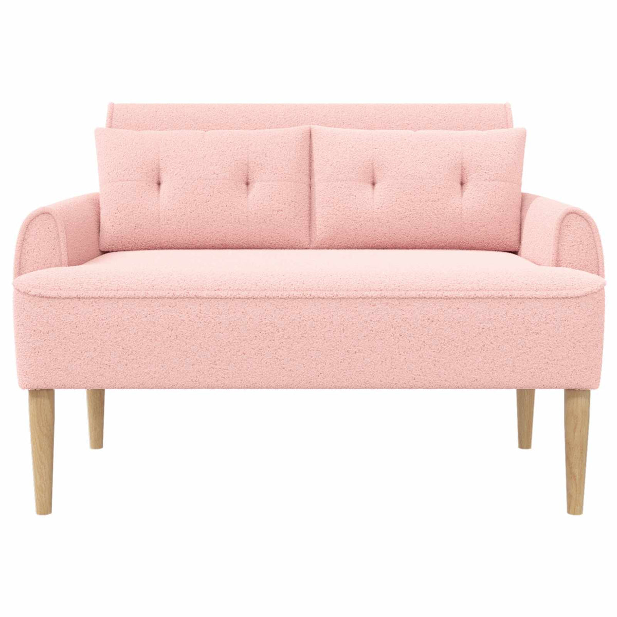 Ljubavni kauč s gumbima Ružičasta 117 x 67 x 77 cm Bouclé