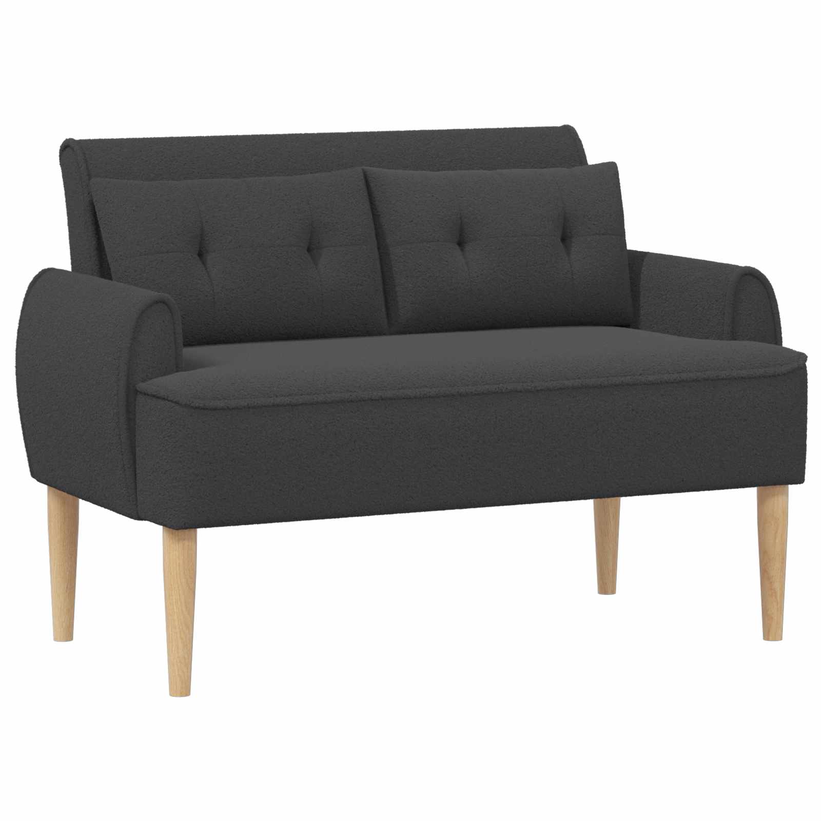 Ljubavni kauč s gumbima Tamnosiva 117 x 67 x 77 cm Bouclé