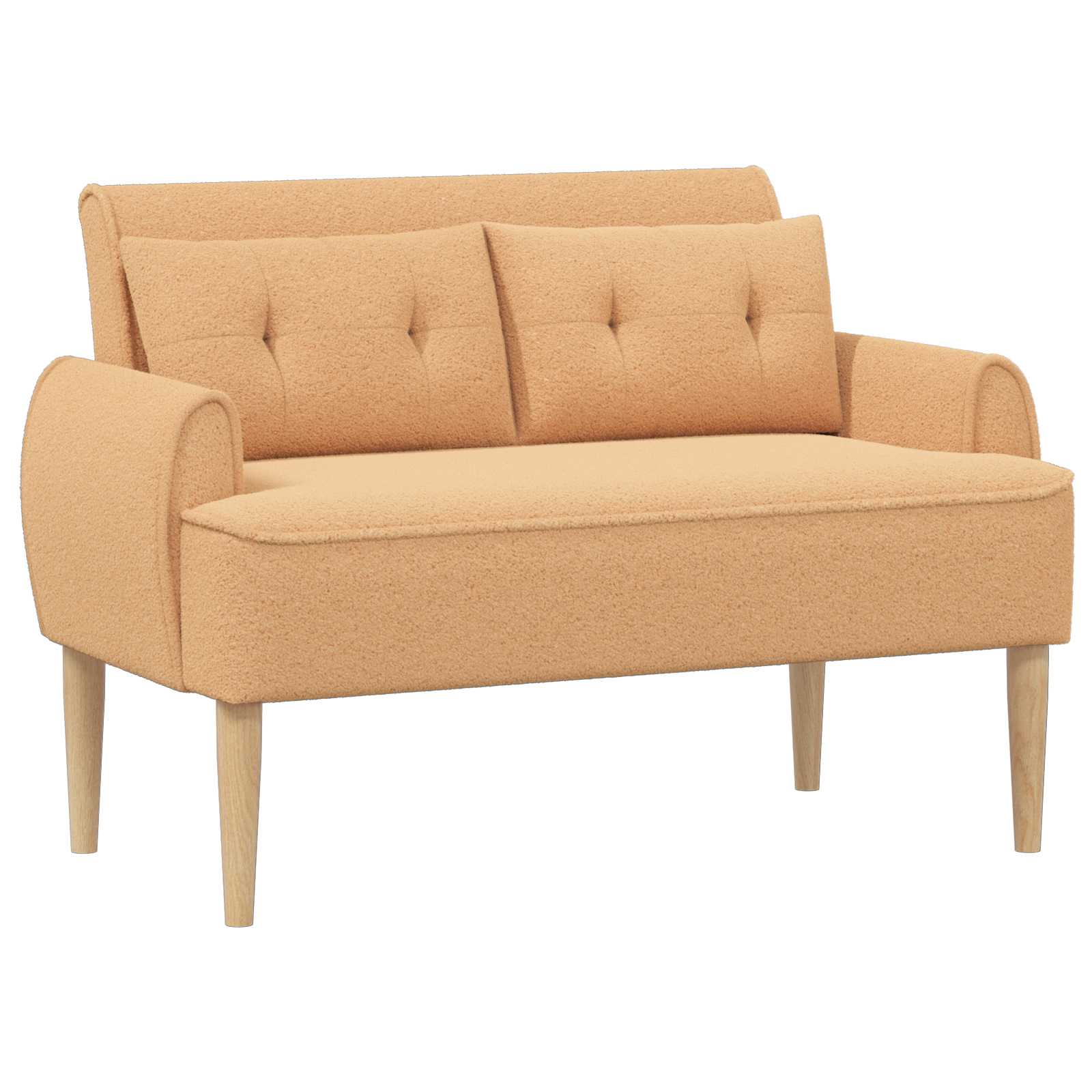 Ljubavni kauč s gumbima Bež 117 x 67 x 77 cm Bouclé