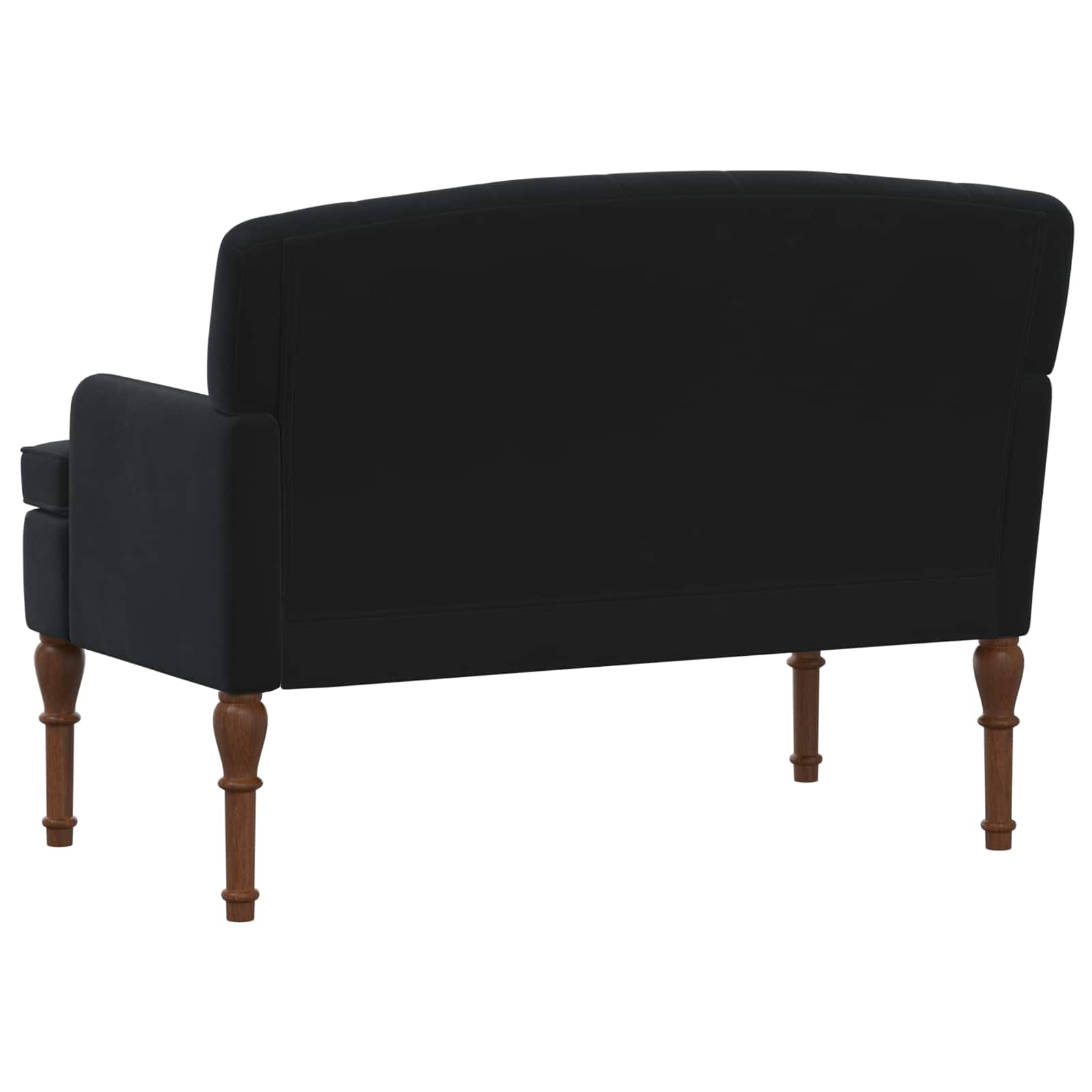 Ljubavni kauč s gumbima Crna 111 x 65 x 79 cm Baršun