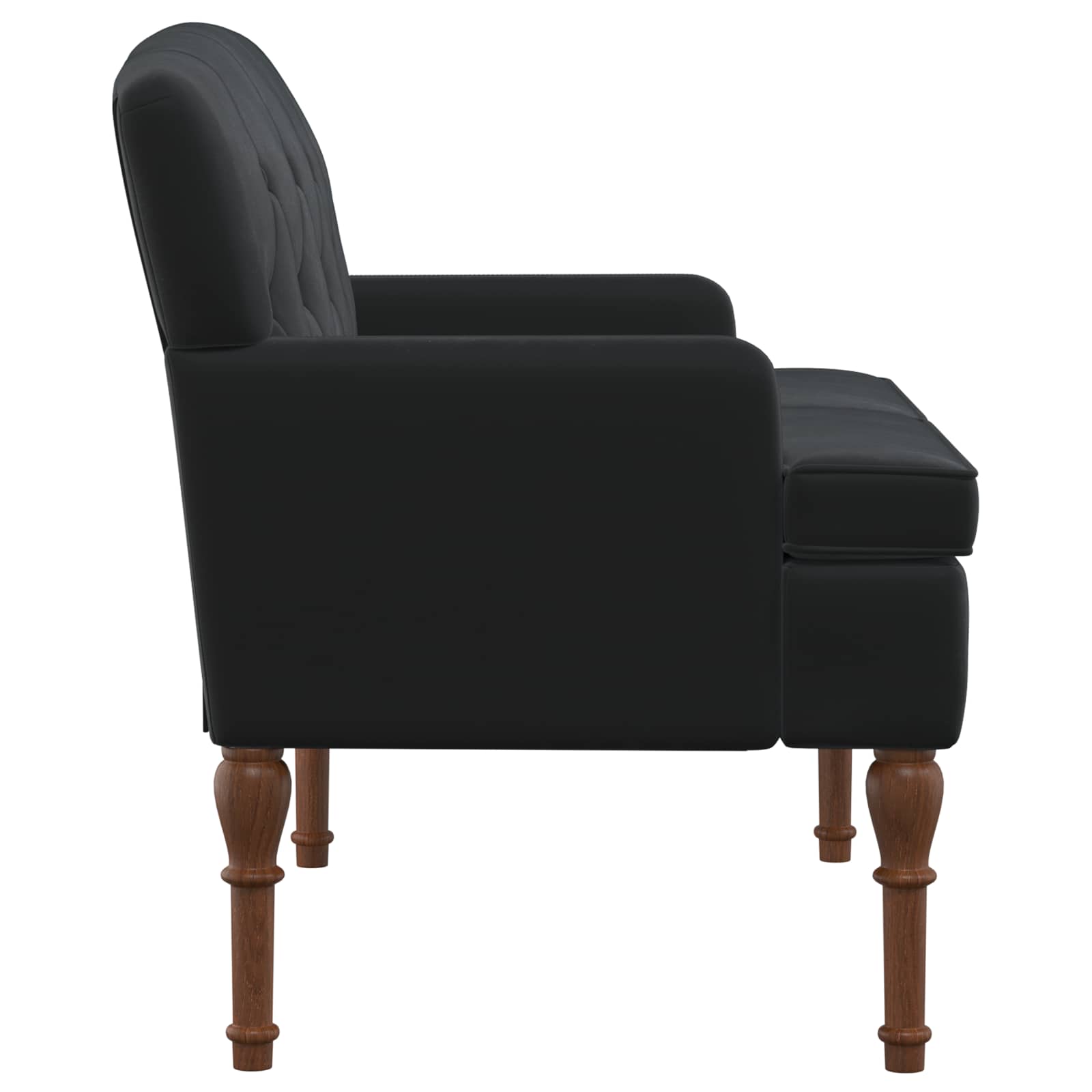 Ljubavni kauč s gumbima Crna 111 x 65 x 79 cm Baršun