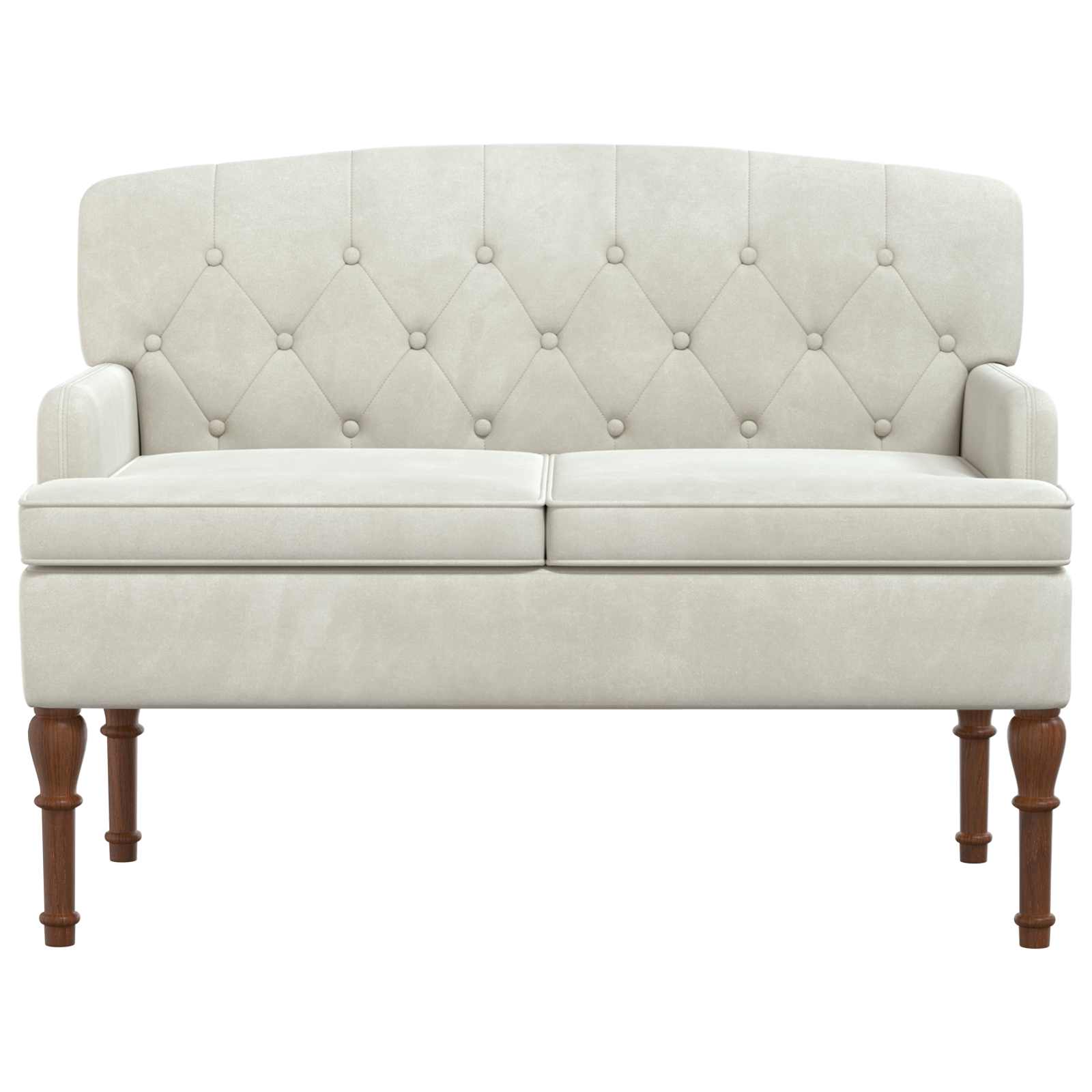 Ljubavni kauč s gumbima Krem 111 x 65 x 79 cm Baršun