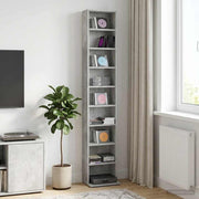 CD ormar Betonska siva 33 x 23,5 x 175 cm Konstruirano drvo