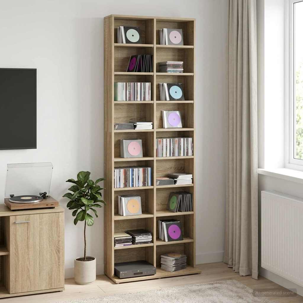 CD ormar Hrast sonoma 65 x 23,5 x 175 cm Konstruirano drvo