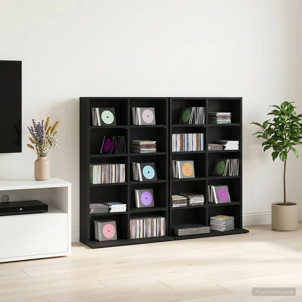 CD ormar 2 kom. Crni hrast 65 x 23,5 x 97,5 cm