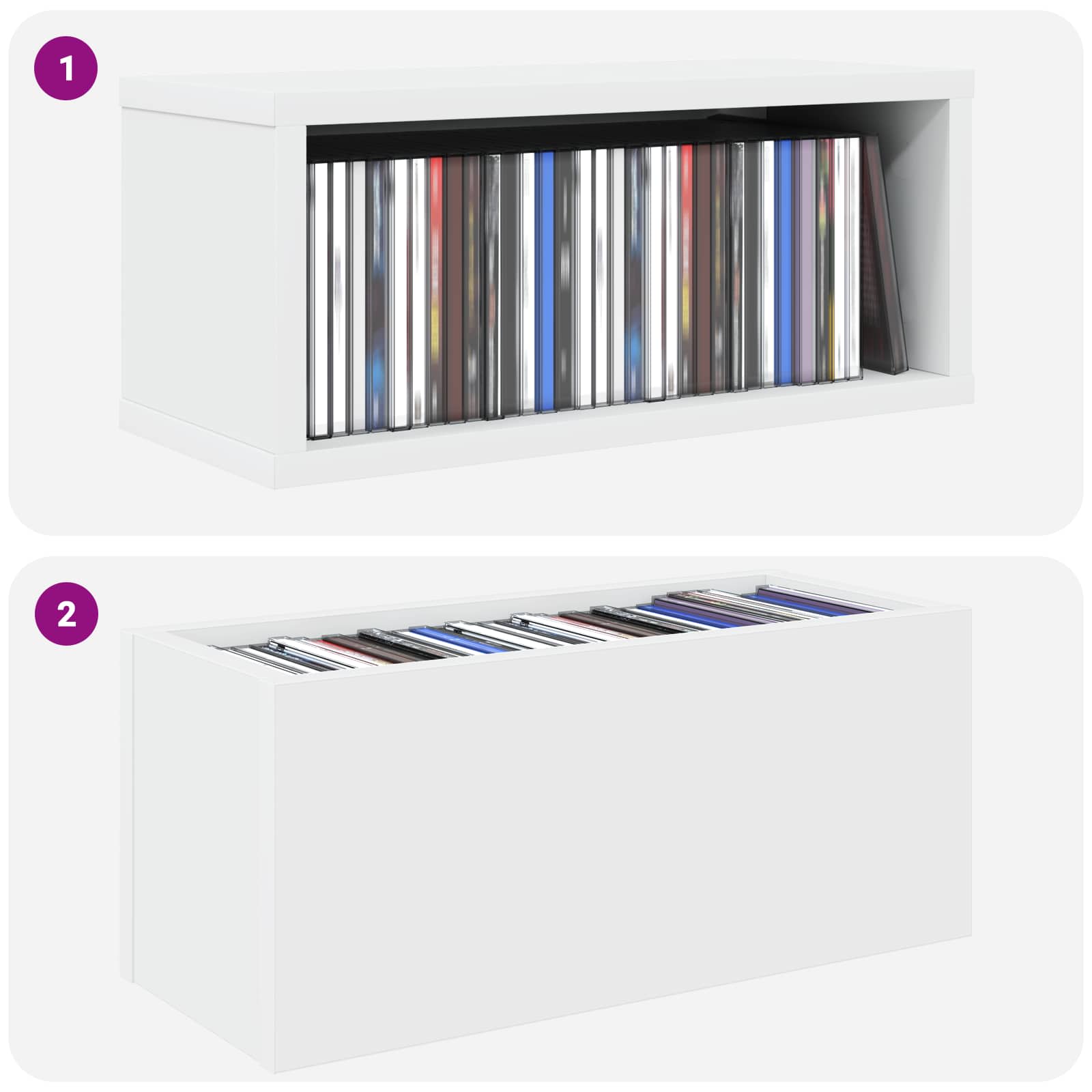 Stalak za CD-ove Bijela 40 x 17 x 17 cm Konstruirano drvo