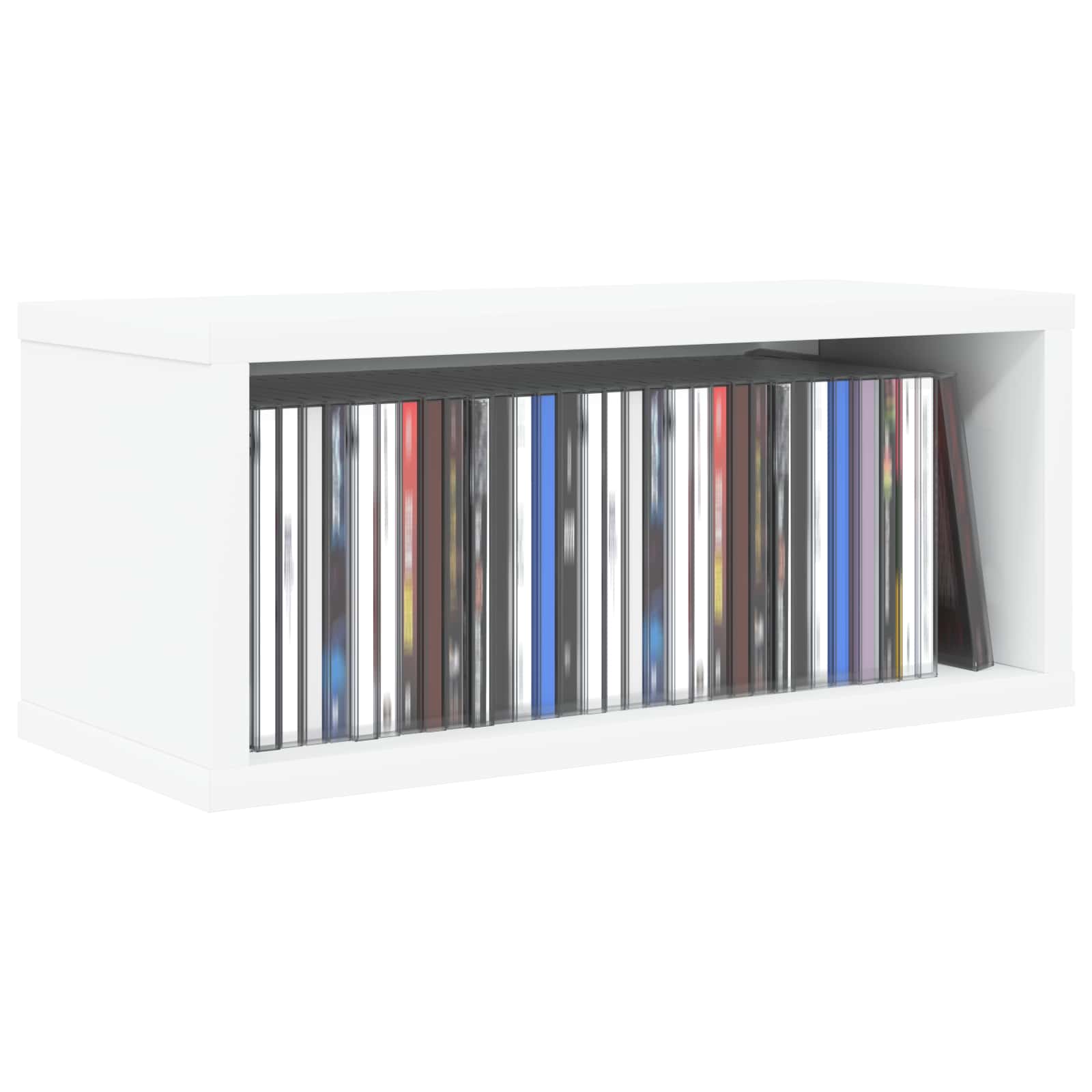 Stalak za CD-ove Bijela 40 x 17 x 17 cm Konstruirano drvo