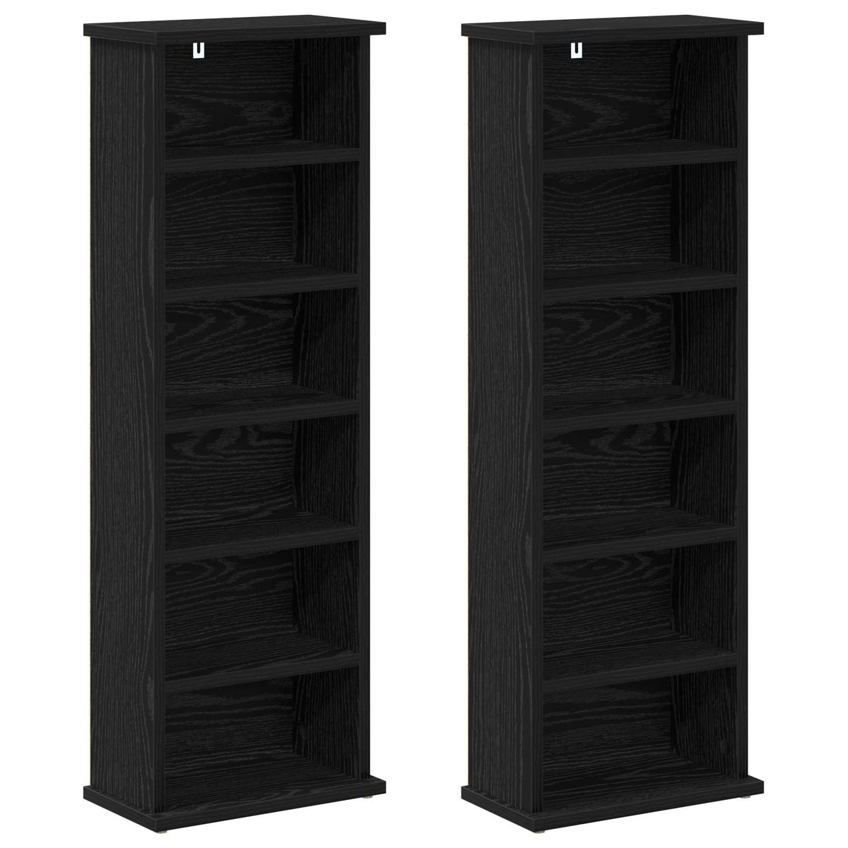 CD ormar 2 kom. Crni hrast 60 x 17 x 92 cm Konstruirano drvo