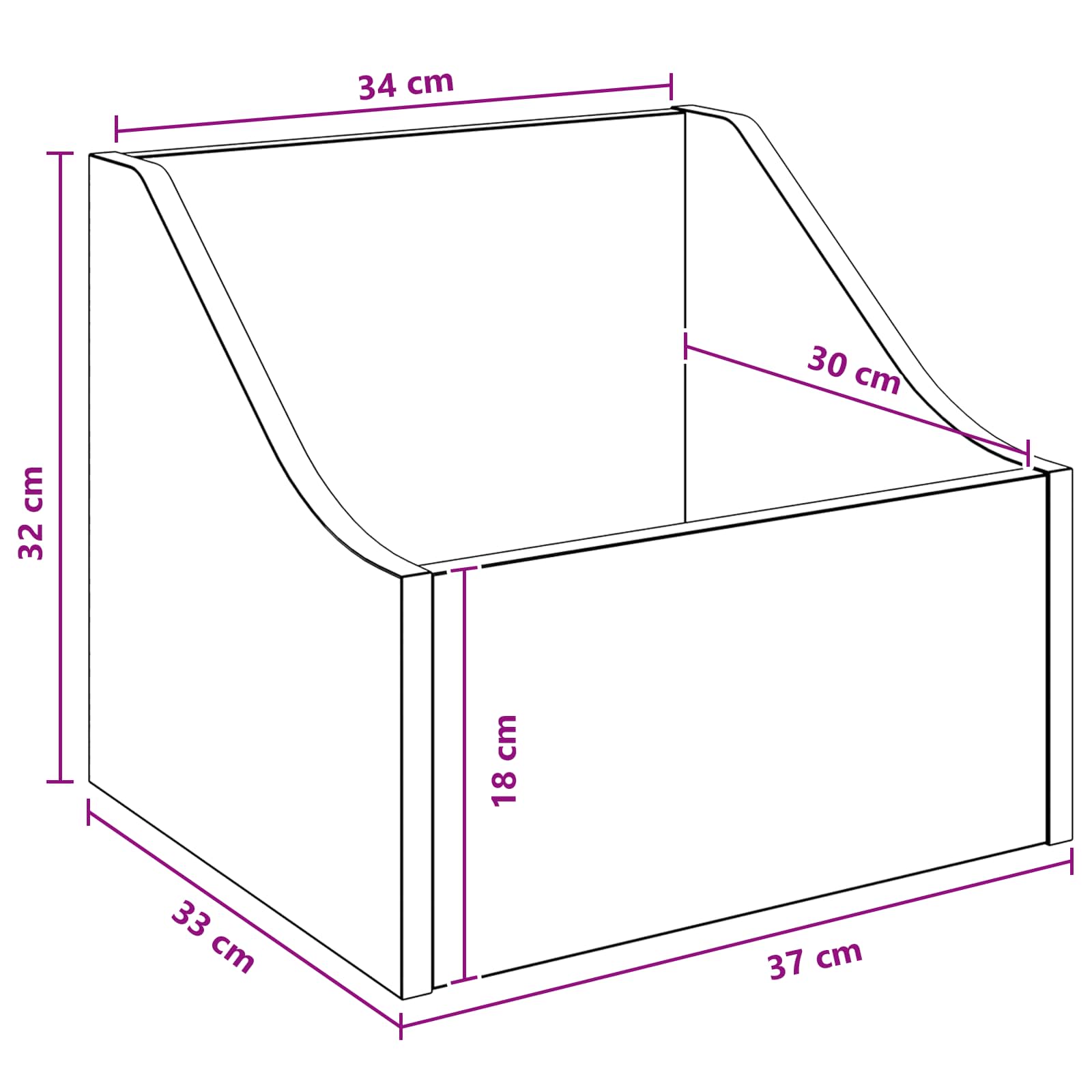 Kutija za LP ploče Crni hrast 37 x 33 x 32 cm Konstruirano drvo