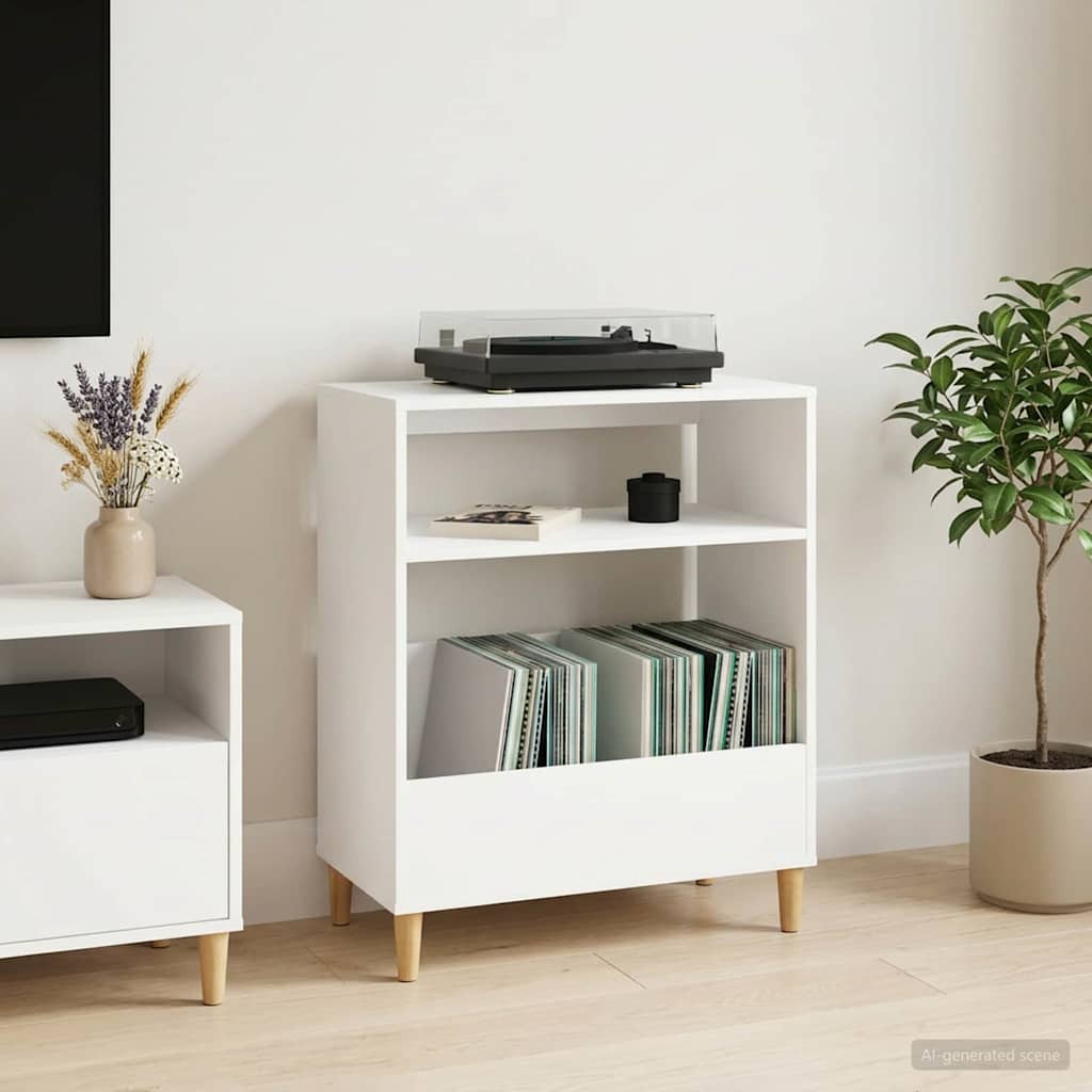Stalak za gramofon Bijela 71 x 39,5 x 83 cm Konstruirano drvo