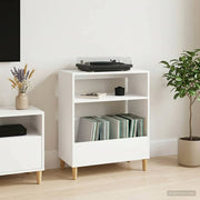 Stalak za gramofon Bijela 71 x 39,5 x 83 cm Konstruirano drvo