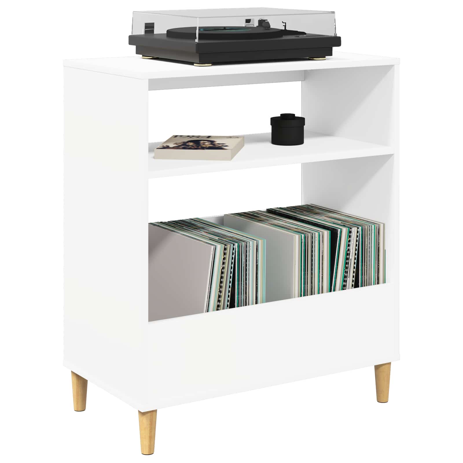 Stalak za gramofon Bijela 71 x 39,5 x 83 cm Konstruirano drvo