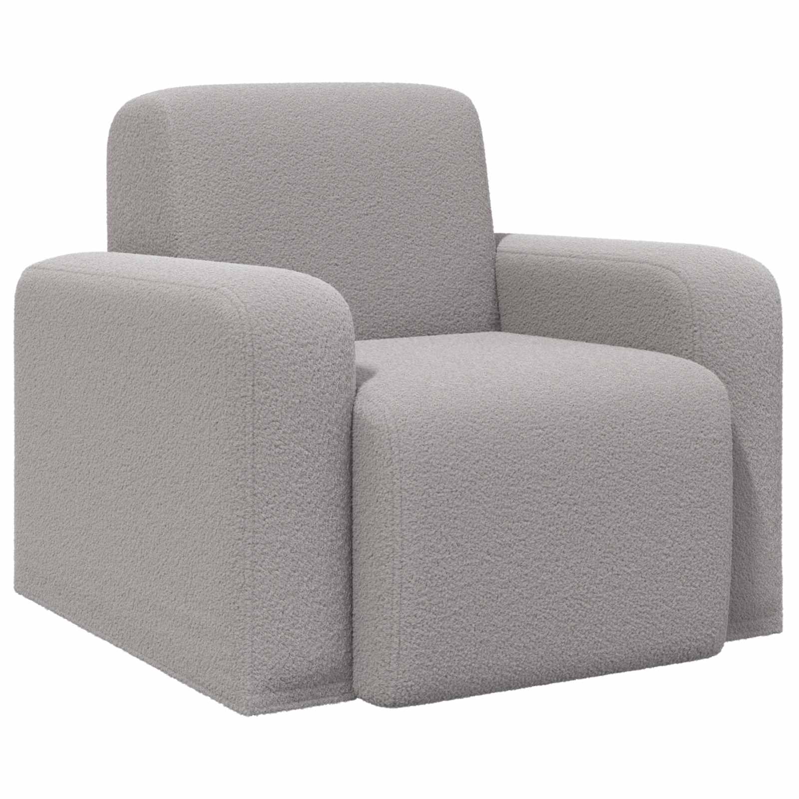 Fotelja Svjetlosiva Bouclé