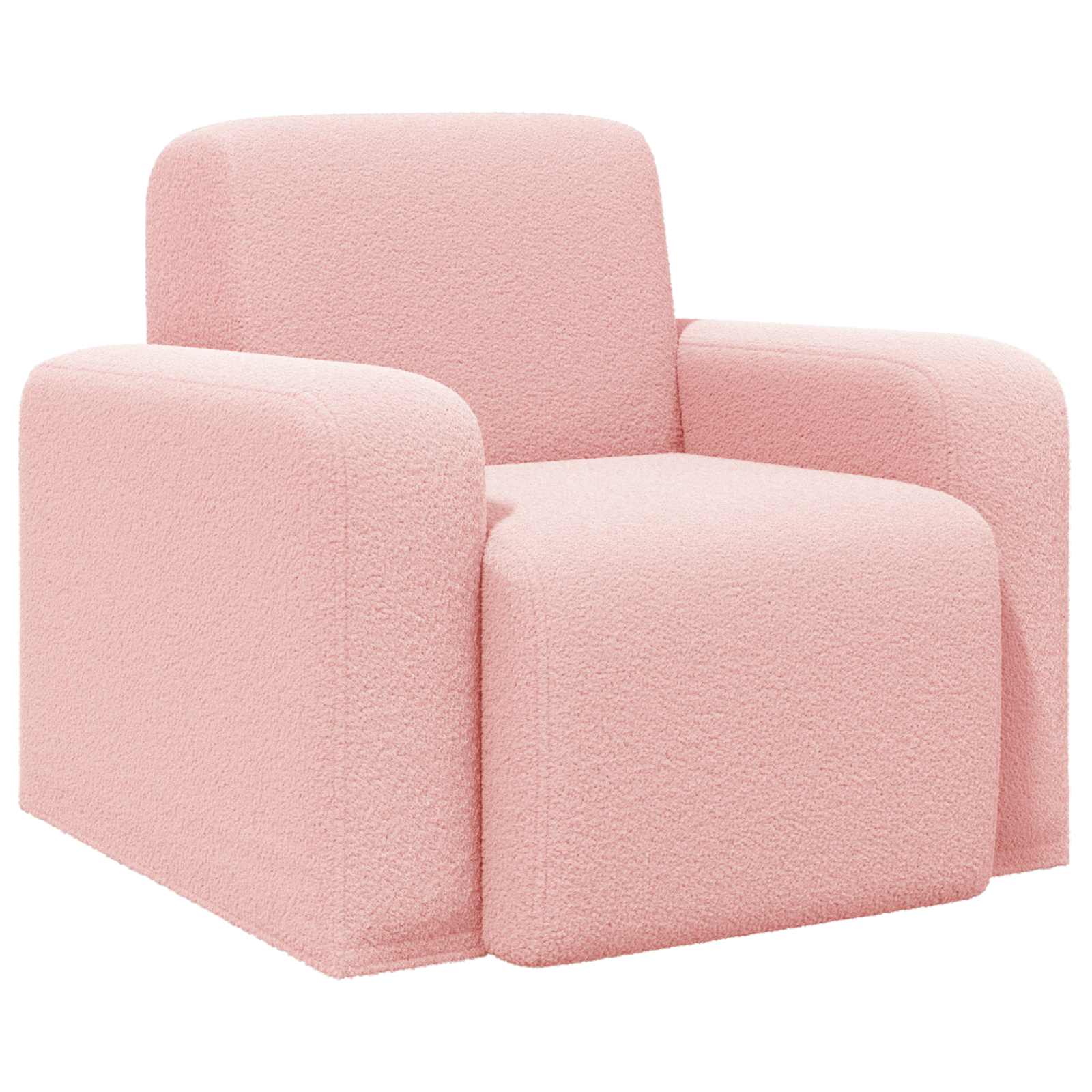 Fotelja Ružičasta Bouclé