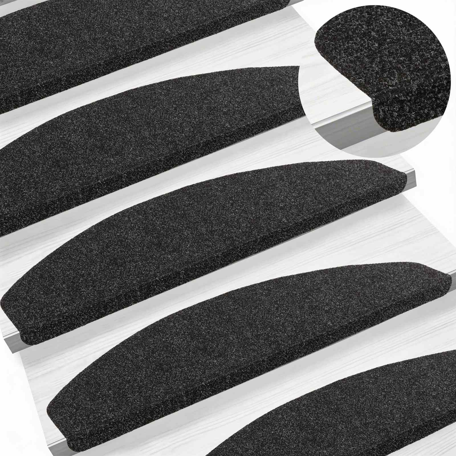 Samoljepljivi stepenasti ulošci 15 pcs Crna 80 x 28 x 3,5 cm