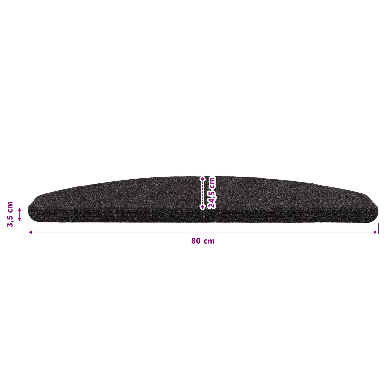 Samoljepljivi stepenasti ulošci 15 pcs Crna 80 x 28 x 3,5 cm