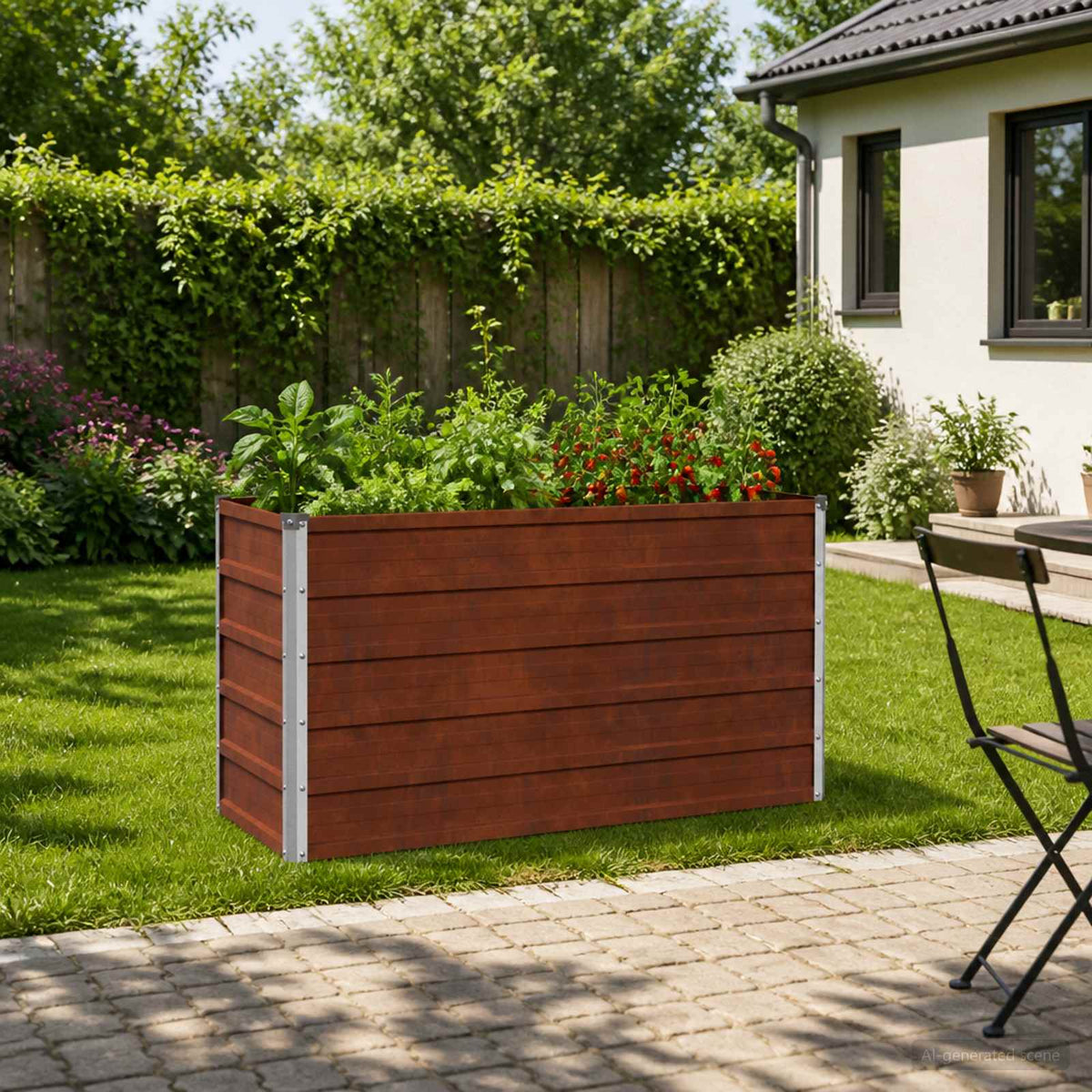 Povišeni vrtni krevet Srebrna 160 x 40 x 55 cm cinkani