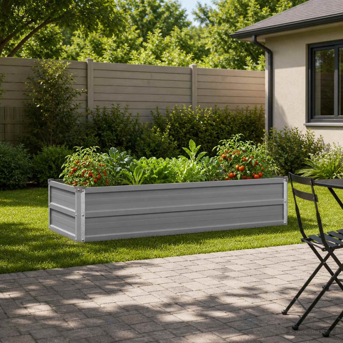 Povišeni vrtni krevet Srebrna 160 x 40 x 55 cm cinkani