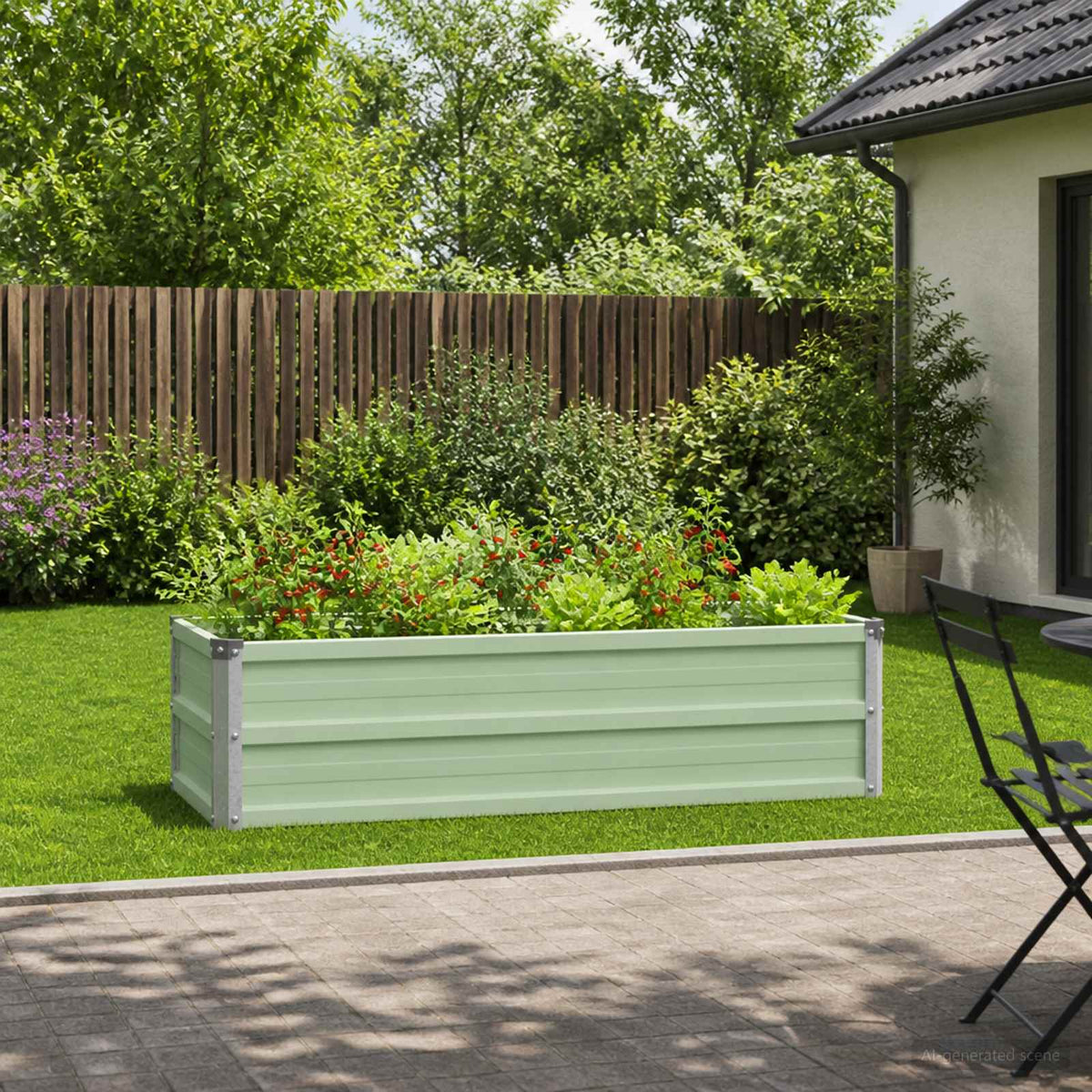 Povišeni vrtni krevet Srebrna 160 x 40 x 55 cm cinkani