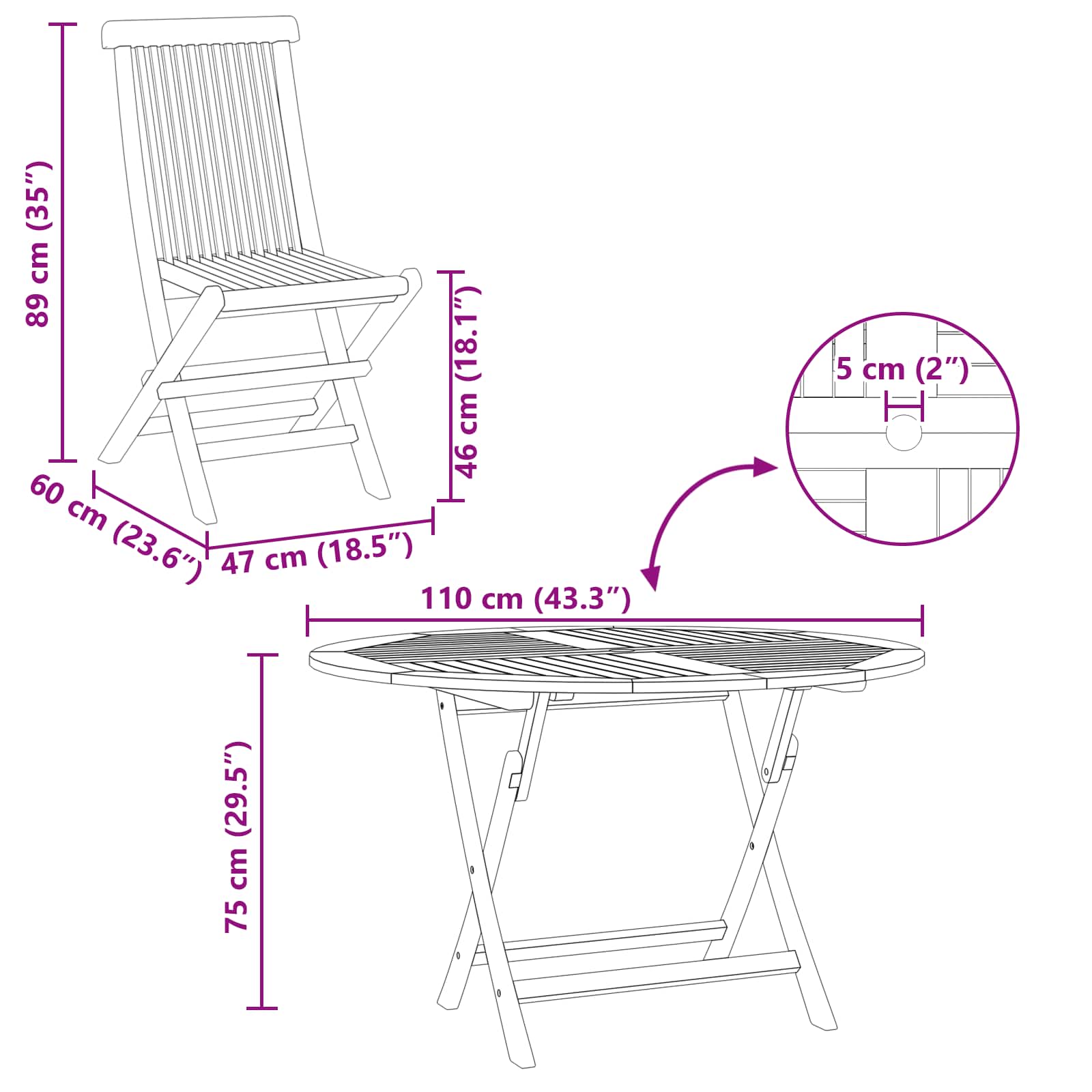 Bistro set za vrt 3 pcs Prirodna Čvrsto teak drvo