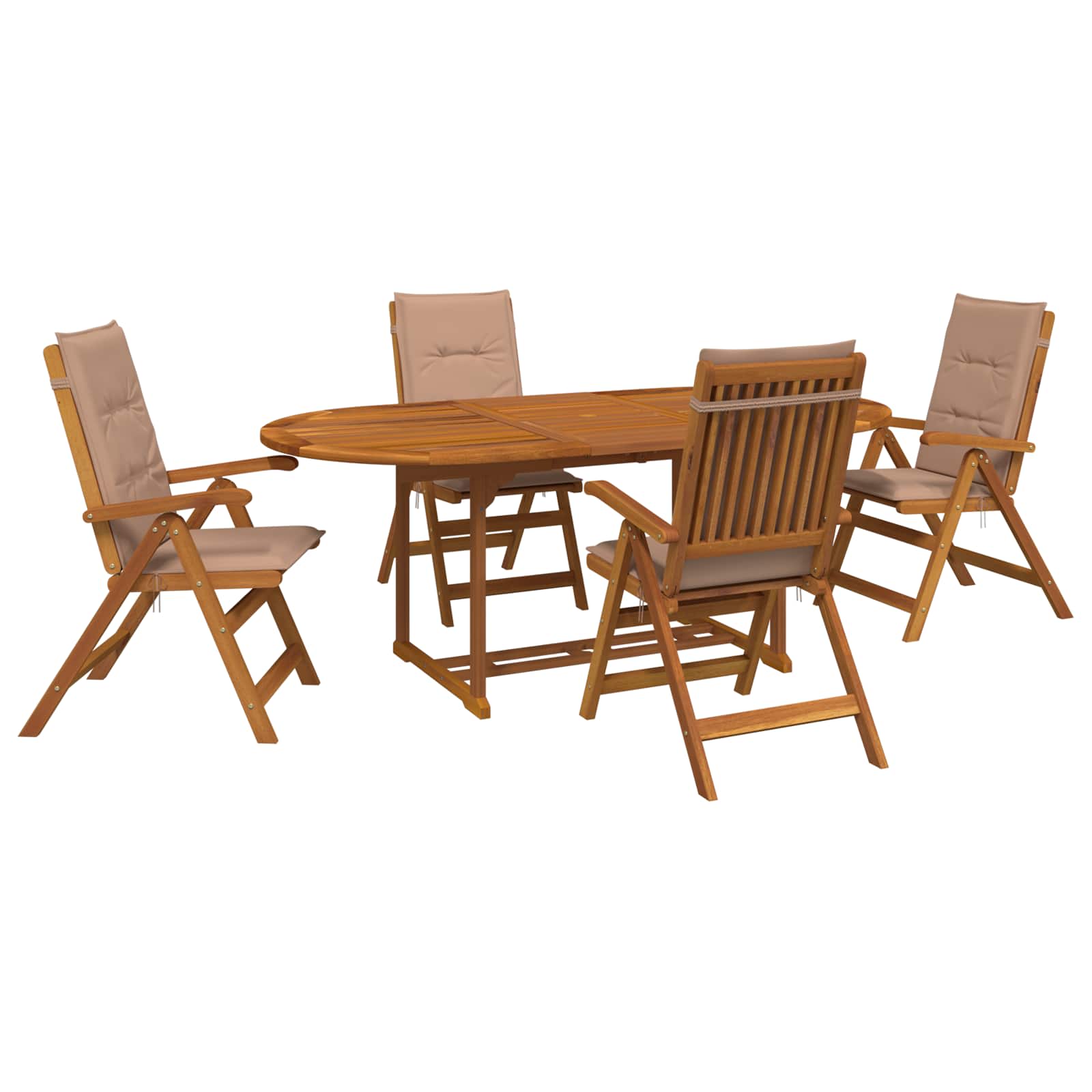 Set za blagovanje u vrtu od 5 dijelova Prirodna