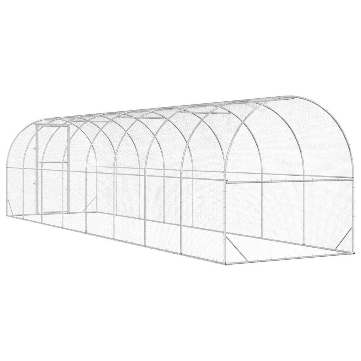 Kokošinjac Srebrna 800 x 200 x 200 cm Pocinčani čelik