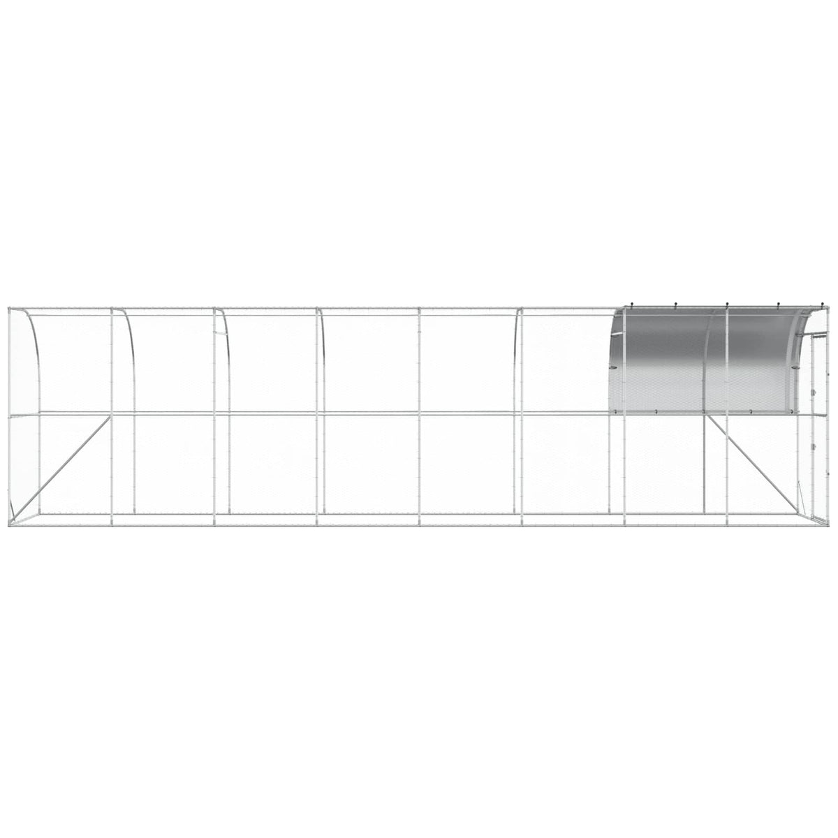 Kavez za piletinu uz zid Srebrna 800 x 150 x 215 cm