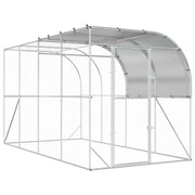 Kavez za piletinu uz zid Srebrna 400 x 200 x 215 cm