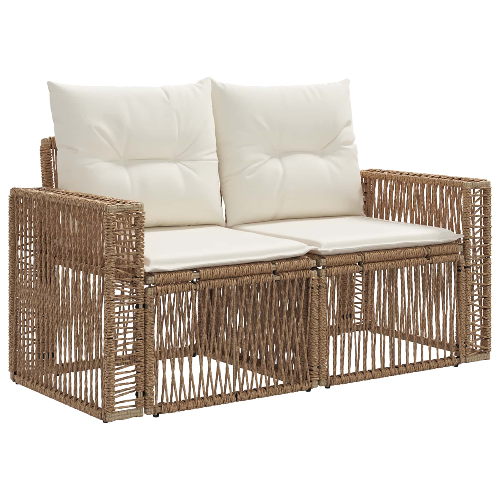 Sjedeća garnitura za vrt 5 pcs Bež i krem bijela poliratan