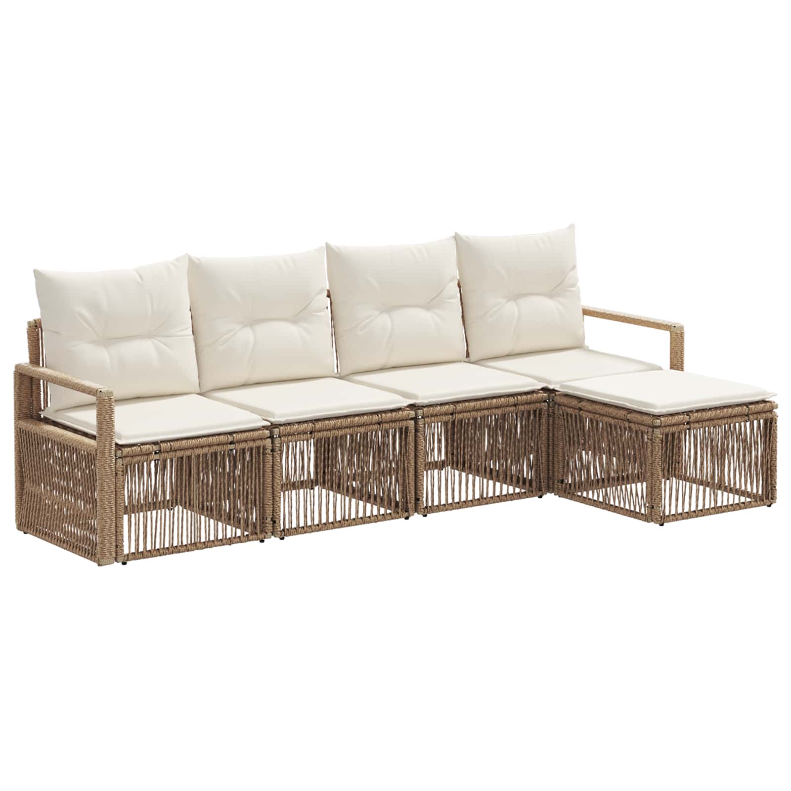 Sjedeća garnitura za vrt 4 pcs Bež poliratan