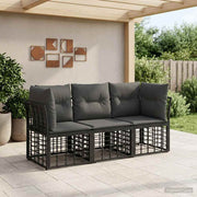 Set vanjskih sofa Crna Poliester