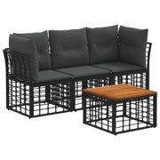 Set vanjskih sofa 4 pcs Crna i tamno siva Poliester