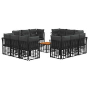 Set vanjskih sofa 13 pcs Crna i tamno siva Poliester