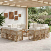 Set vanjskih sofa 13 pcs Prirodna i krema bijela Poliester