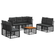 Set vanjskih sofa 8 pcs Crna i tamno siva Poliester