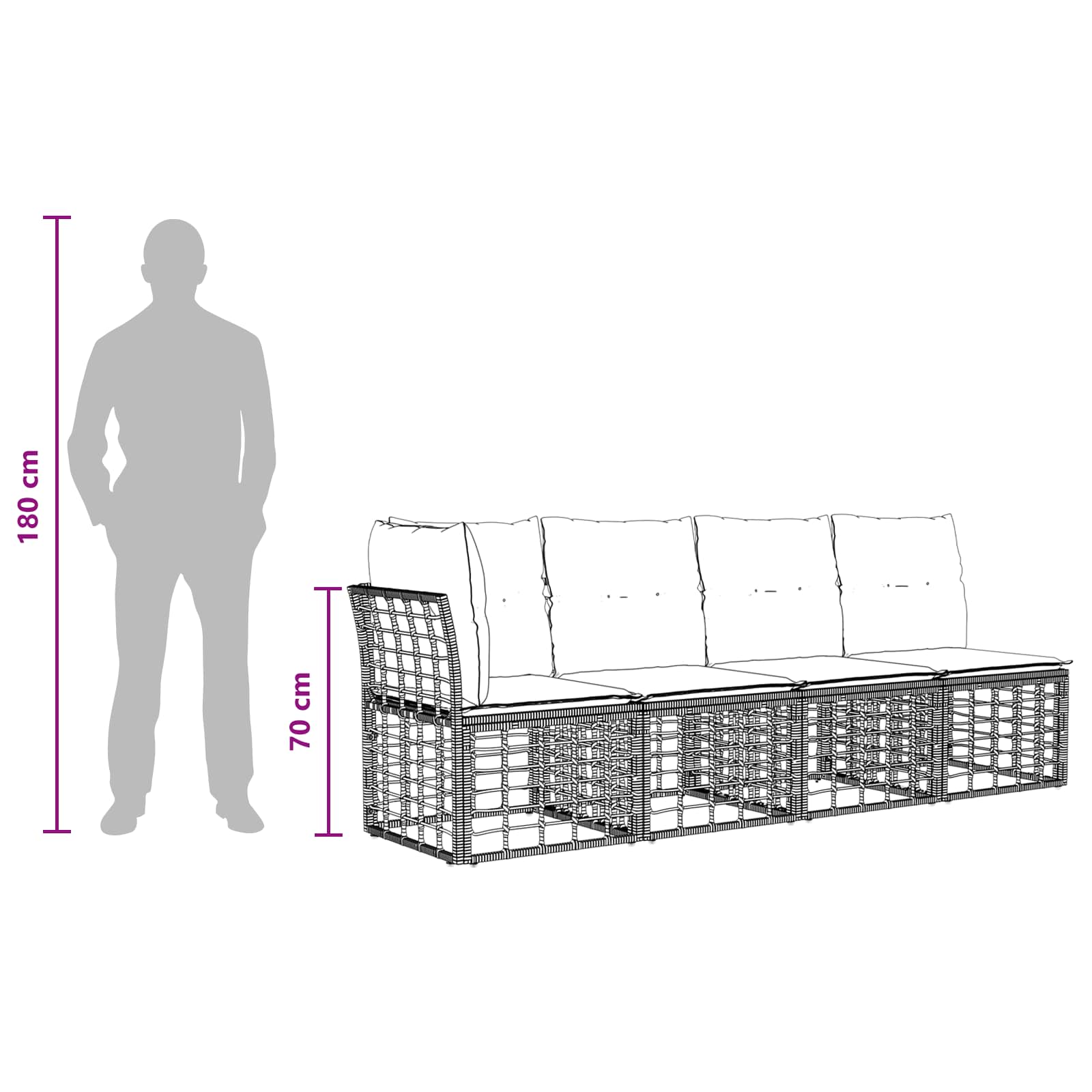 Set vanjskih sofa Prirodna Poliester